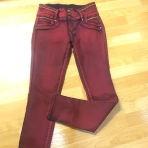 Moda Xpress red died high waisted jeans